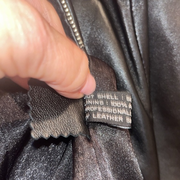 Rosleen leather motorcycle/ cross soft zip up jacket size small / excellent item - Picture 6 of 12